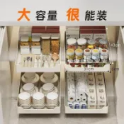 🔥精品推薦🔥新款廚房置物架櫥櫃拉籃蔬菜收納架層架儲物籃碗架碳鋼抽屜式網籃廚房收納層架 廚房分層整理置物架 廚房收納架