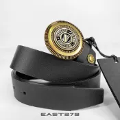 【East 279東貳柒玖服飾】VERSACE 凡賽斯 鐵牌圓LOGO 皮帶 #店內現貨  #代購