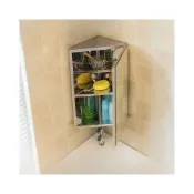(店+)衛生間 三角鏡櫃 掛墻式 不鏽鋼吊櫃 簡約現代 轉角櫃 浴室 壁掛鏡櫃