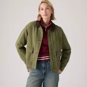 【LEVIS】拼接領短版工作牛仔外套 / 夾克 女生上衣 熱賣單品 006S6-0001