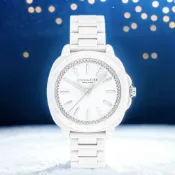 COACH 蔻馳 Kitt 晶鑽陶瓷女錶 34mm CO14504401