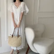 Misty現貨 渡假雕花洋裝 渡假洋裝 海島 出國 孕婦裝