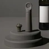 《Vacu Vin》荷蘭 Loop抽真空器+酒瓶塞-石墨灰-- 紅酒塞 真空瓶塞 保鮮瓶塞 葡萄酒塞
