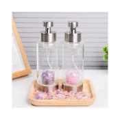 (店+)【開運堂】天然水晶碎石玻璃瓶分裝瓶 按壓分裝瓶乳液瓶分裝瓶按壓分裝罐按壓空瓶洗手乳分裝容器空瓶沐浴乳