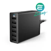 易生活ELiving Anker PowerPort6 6孔USB充電器 (黑色) A2123113