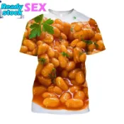 Pasta Pizza 3D打印運動速乾透氣男士T恤戶外街頭休閒時尚親子短袖上衣