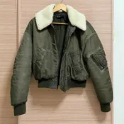 ｜二手近全新｜ZARA 軍綠羔羊毛領飛行外套 大衣 羽絨外套 厚外套 防風