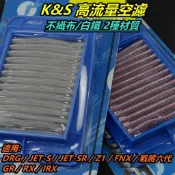 K&S 高流量空濾 加大型 空濾 空氣濾清器 空氣濾網 不織布/白鐵材質 DRG JETS SL SR FNX FT6