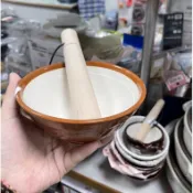 15.5cm 陶瓷研磨芝麻磨缽 磨泥器不附研磨棒