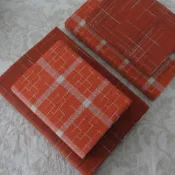✨免運特價✨a5書衣書套手工經典格子a6筆記本手賬本紅色佈藝日係高檔棉麻書皮