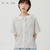 a la sha 條紋彩紗造型上衣