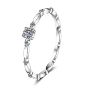 【巴黎精品】現貨+預購 莫桑鑽石戒指飾品配件925純銀戒指婚戒鑽戒(0.1克拉對戒莫桑鑽戒指v1ae28)