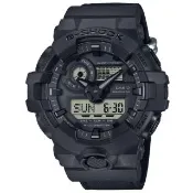 【CASIO 卡西歐】G-SHOCK 黑騎士絕對強悍運動雙顯帆布錶(GA-700BCE-1A)