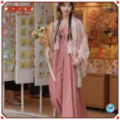 🍡昭和復古🍡新中式國風女通勤法門寺披衫齊胸裙漢服元素大碼寬鬆大裙擺套一套搞定 甜美 日常