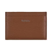 【HOTAI購】【PAUL SMITH】銀字LOGO跳色牛皮內搭尼龍卡片夾(棕褐x明黃x淺橙)