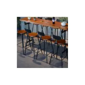 (店+)吧檯桌椅組 靠牆吧檯餐桌椅 工業風 小戶型靠牆吧檯桌 鐵藝實木桌椅組 小空間靠牆吧檯桌 咖啡店高腳桌椅 咖啡廳水吧檯