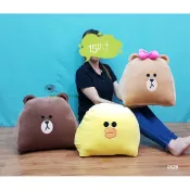 【正版授權】LINE系列 銀河特攻隊 熊大 三角枕 兔兔 拖鞋抱枕 莎莉靠枕 熊妹 躺枕 line腰枕 line暖腳枕