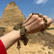 優選好物 異域風情紫霞僊子鈴鐺手鏈女複古古裝大話西遊鵰刻錢幣菩提樹手鏈 5FEA