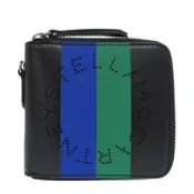 【DOKODEMO】Stella McCartney 黑色皮革和絨面革雙折錢包，0920 號，成色極佳 [二手] Stella McCartney