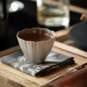喜挖2店 中式素妝茶杯手工鎏銀主人杯老巖泥簡約品茗杯家用聞香杯功夫茶具