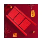 (店+)喬遷之喜 花架梯紅色三步梯子 喜慶防滑家用折疊伸縮人字梯 韓式風