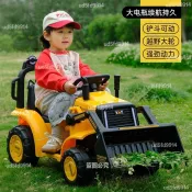 平價出~ 兒童電動推土機玩 具車可坐男童遙 ~控電動四輪工程車堆高機充電童車