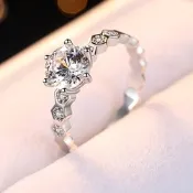 [米蘭精品] 莫桑鑽戒指925純銀銀飾-2克拉8心8箭蜂巢聖誕節情人節生日禮物女飾品73yk5