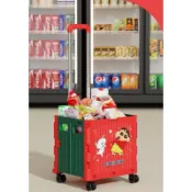 《🍀居Toy》正版雷標蠟筆小新四輪購物摺疊手推車（在台現貨）