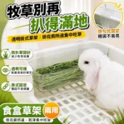 透明掛式牧草架 兔子 餵草盒 食盒 防扒草 減少外落 可掛兔籠 廁所邊 荷蘭豬 天竺鼠 小寵 25×8.5×5cm