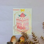 【生日卡】緞帶蛋糕系列_草莓香緹