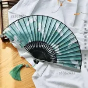 摺扇古典金屬骨架鐵扇子男防身鋁合金摺扇霸氣白色流蘇古風山河令道具 摺扇古典金屬骨架鐵扇子男防身鋁合金摺扇
