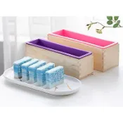 出皂1000克 吐司模 土司模具 手工皂模 矽膠模具 杉木皂框 二合一模具 木盒長方形模 保溫製皂模 DIY皂模工具推薦