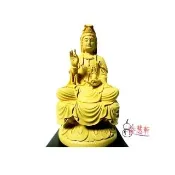 【養慧軒】金剛砂陶土精雕佛像  ４寸 淨瓶蓮花觀音菩薩(木色)