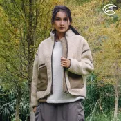 ADISI 女仿羊羔絨防風溫控暖調節外套AJ2321052 (S-XL) 卡其｜透氣 磨毛 保暖外套 防風外套