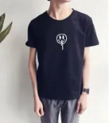 FINDSENSE服飾 FINDSENSE MD 韓國 潮 男 時尚 休閒 笑臉印花 短袖T恤 學生短T 短袖上衣 特色短T
