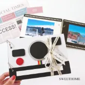 [🔺現貨] 隨貨附發票▶Sweet Home－經典拍立得大相機底片造型手工書＊活頁式回憶相本－生日卡片 情侶卡片情人節