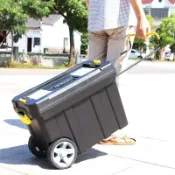 威勝購物 免運雙層組合式拉桿厚塑料工具箱多功能移動帶輪車載工具箱維修工具車【YY17】