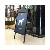 (店+)[看板展示牌]戶外鐵質看板展示牌門口立式雙面海報架kt板展板折疊落地展架 JRKZ