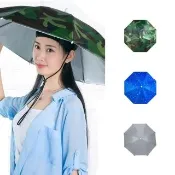 【FUN HOUSE】頭戴兩用傘帽(傘帽 釣魚傘 雨傘帽 遮陽傘 遮陽帽 摺疊傘 斗笠 戶外遮陽傘 釣魚雨傘)