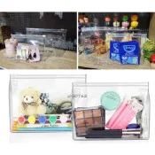 ≡☆阿雪包裝家☆≡ PVC透明拉鍊袋 立體收納袋 化妝包 文具袋 飾品袋 茶包袋 旅行分裝袋 防潑水