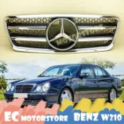 BENZ 賓士 W210 2000-2002 後期 鍍鉻框 亮黑內網 鼻頭 水箱罩 水箱護罩