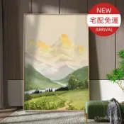 小胖達生活百貨 【宅配】日照金山客廳裝飾畵風景山水沙髮背景墻落地壁畵大幅玄關過道掛畵山水畫風水畫壁畫向日葵畫無框畫油畫玄關畫