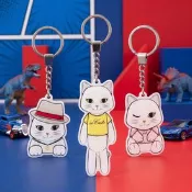 【生活市集】【eeCute】萌貓造型 悠遊卡鑰匙圈 (三款可選) (禮盒包裝)