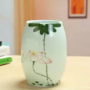 華成 ✾✜白色銅錢草無孔花瓶綠蘿富貴竹陶瓷水培花盆滿天星乾燥花花插 包郵.