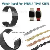 【滿300出貨】適用於PEBBLE TIME STEEL米蘭尼斯表帶 Smart Watch/round表帶