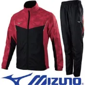 鞋大王Mizuno 958462 黑×紅迷彩 平織運動套裝＃上衣+褲子＃休閒＃防潑水＃【特價出清】免運費