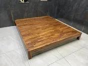新北二手家具 百豐悅 台北二手傢俱-二手 床架 柚木色 6*7 實木床架 床台 床組 六尺 深坑二手家具 萬里二手家具