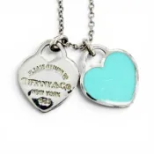 【DOKODEMO】成色極佳 △ TIFFANY&Co. Return to Tiffany 迷你雙心吊墜項鍊 AG925 純銀 蒂芬妮藍 重量 2.51克 女士款 附原廠盒和防塵袋