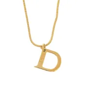 【DOKODEMO】Christian Dior D淨化草本 Logo 金屬金項鍊 0833 [二手] Christian Dior 克里斯汀·迪奧
