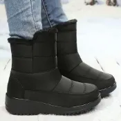 (店+)雪靴女防滑防水短靴雪地靴雪地鞋雪鞋厚底大尺碼靴子中筒靴女靴